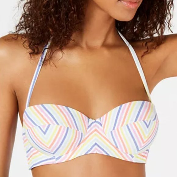 💙HP💙 Kate Spade Beach Stripe Halter High Waist Bikini - Picture 3 of 15